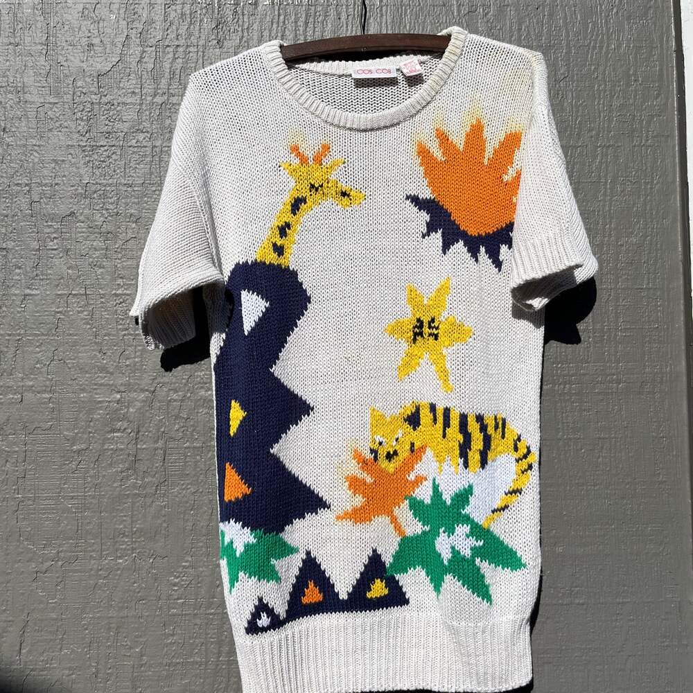 Vintage Cos Cob Knit Giraffe Sweater